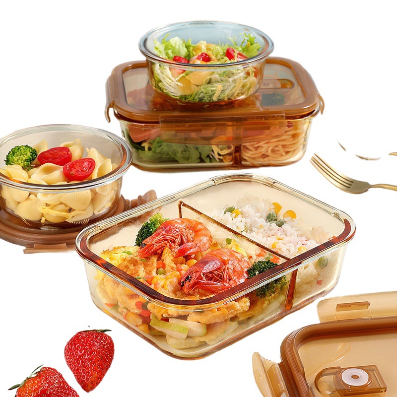 Pisarniški delavci s pokrovom Bento Box ločeno skledo za vodenje